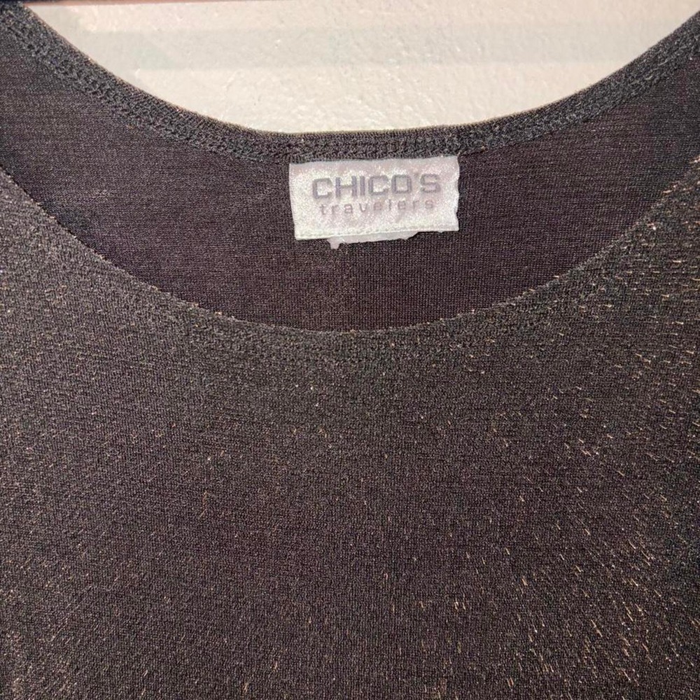 Chico's Black glittery tank top with a boho vibe #festivalvibes #glam Size 3 XL - Picture 4 of 4